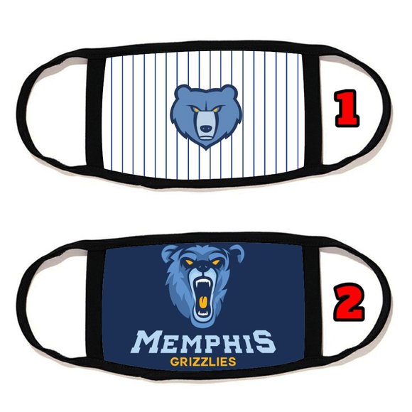 2 PACKS Memphis Grizzlies face mask face cover r
